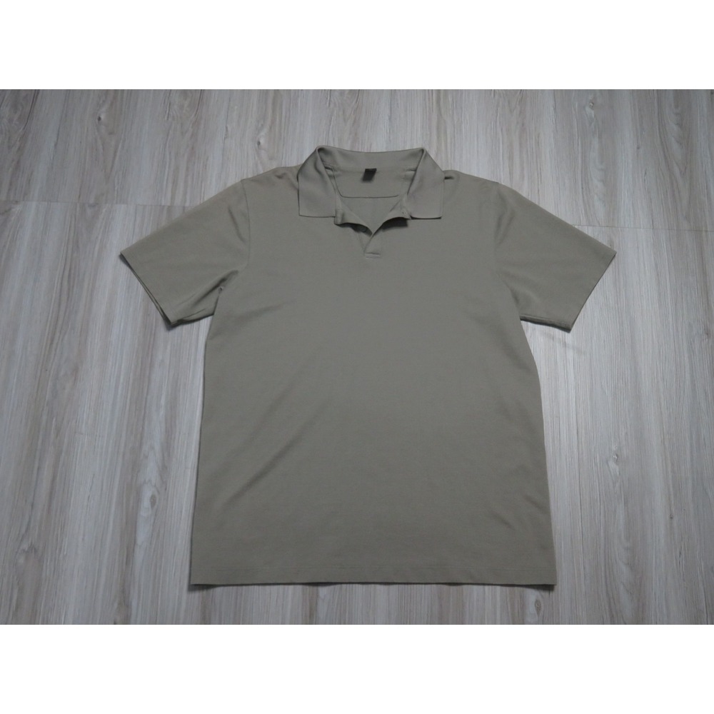 Lululemon Classic-Fit Pique Short-Sleeve Polo Shirt Grey Pre Owned Size Large